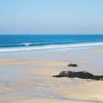 Waves on Porthmeor beach St Ives Cornwall