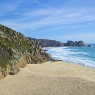 Porthcurno Beach in West Cornwall