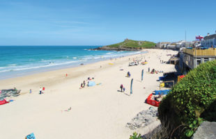Porthmeor Beach in St Ives West Cornwall