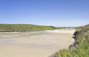 Porthcothan bay beach near Padstow in North Cornwall