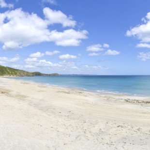 Pentewan Sands beach near St Austell in Cornwall