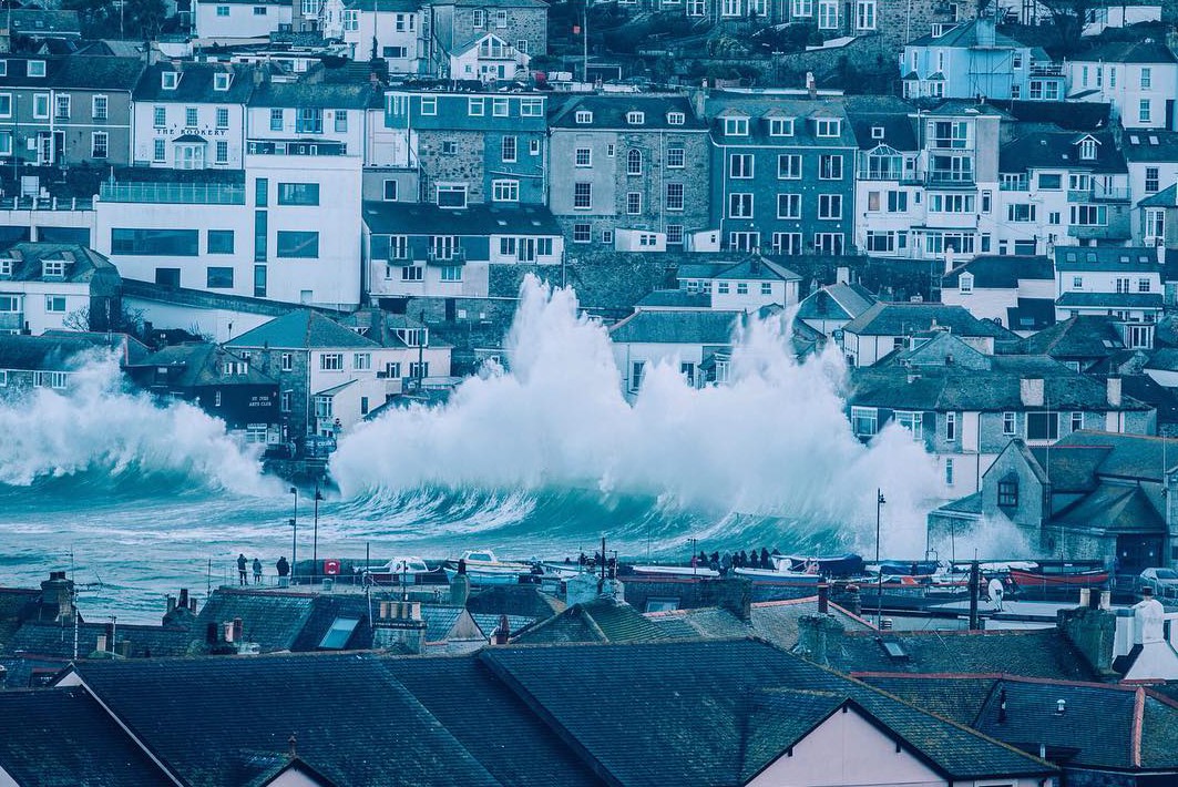 Storm Imogen batters St Ives in Cornwall - photo © Nick Pumphrey