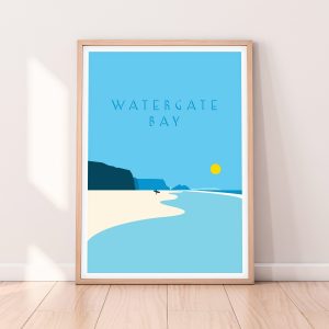 Watergate Bay art print | Cornwall beach print