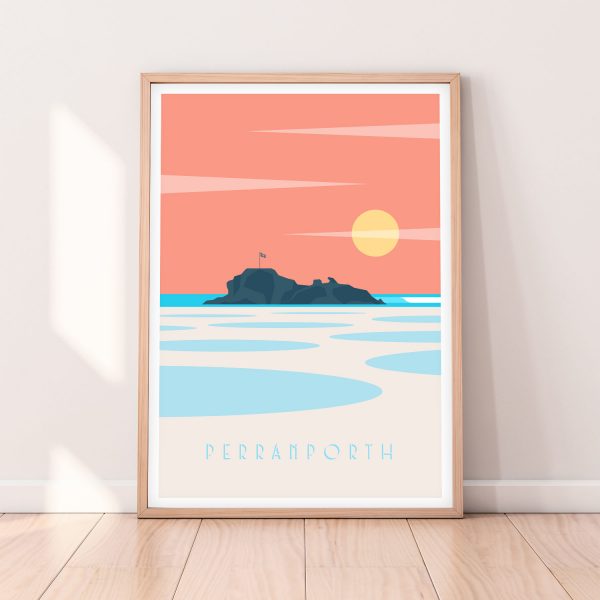 Perranporth beach print cornwall